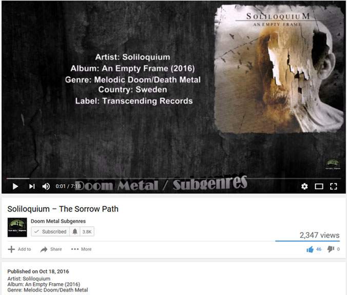 soliloquium doom metal subgenres youtube