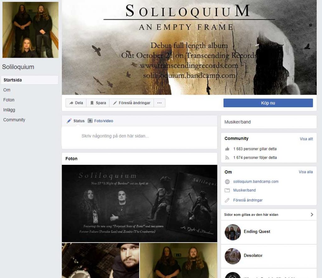 Soliloquium Facebook page design